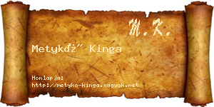 Metykó Kinga névjegykártya