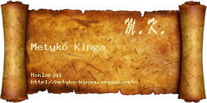 Metykó Kinga névjegykártya